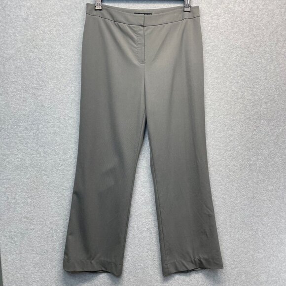 Lafayette 148‎ Stretch Wool Pants Womens 10 Gray Trousers Straight Leg - Picture 1 of 13